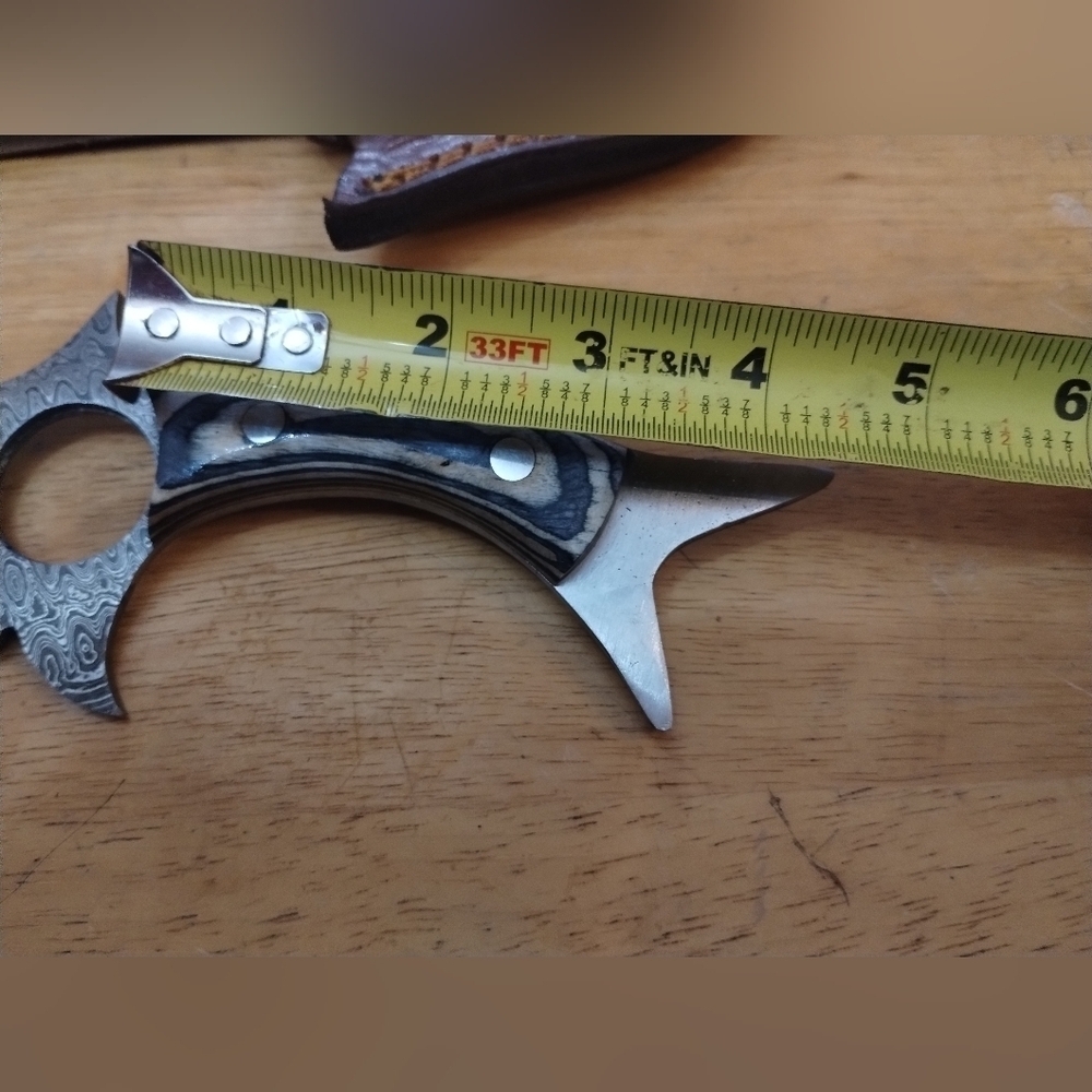 New Damascus steel blade men's hunting knife with sheath - Picture 7 of 9